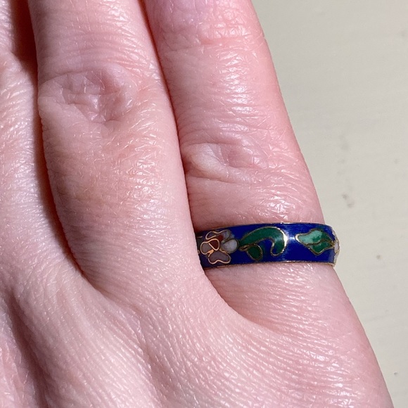 Vintage Cloisonné Enamel Ring - Picture 2 of 6